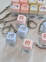 Porte-clés mécanique personnalisé avec lumière LED, porte-clés de clavier de dessin animé, porte-clés de clavier à clic, bouton anti-stress, jouets de décompression