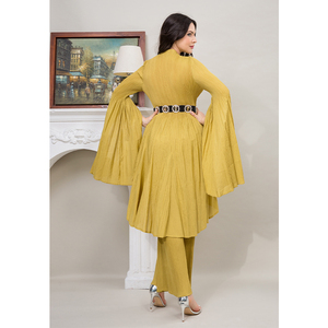Ensemble deux pièces plissé Miyake 2024, <span class=keywords><strong>pantalon</strong></span> large, costume décontracté pour femmes, ensemble deux pièces - Product Image 5