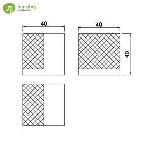 304ยางกันกระแทกประตูกระจกขนาด40x40มม. รูปทรงสี่เหลี่ยมทำจากสเตนเลสสตีล - Product Image 4
