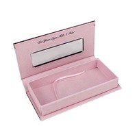 Boîtes d'emballage pour cils rigides, magnétiques, recyclables, avec lamination brillante, en papier blanc et rose
