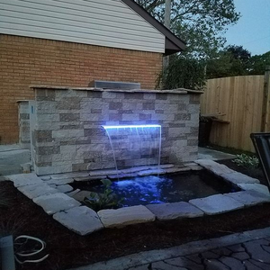 Fontaine d'eau à <span class=keywords><strong>cascade</strong></span> avec éclairage <span class=keywords><strong>LED</strong></span> changeant de couleur, personnalisée pour jardin extérieur, <span class=keywords><strong>piscine</strong></span> - Product Image 5