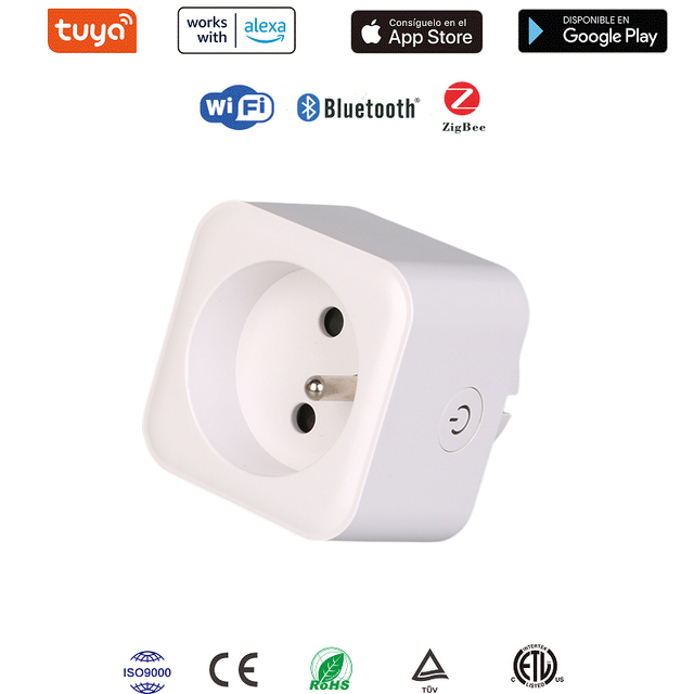 Home Smart Copper Power Sockets Tuya WiFi EU Standard Wireless Electric Outlet Smart Plug Remote Timer Control Alexa Google