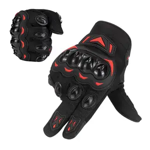 OEM ODM Logo Red Black Sport Breathable Pro Motorcyclists Racing Motorcycle Cycling Bike Riding Gloves