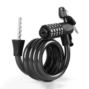 Candado de <span class=keywords><strong>Cable</strong></span> para Bicicleta de Alta Resistencia, 120 cm, Doble Desbloqueo con Llave y Combinación, Recubierto de PVC, Impermeable, Antirrobo - Product Image 1