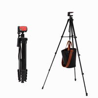 Tripod Perjalanan Ringan 0.74kg Lipat 46cm Penyangga Video untuk Vlog Live Streaming Studio Fotografi DSLR Ponsel