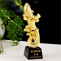Conception personnalisée Cristal Résine Métal Pouce Étoile Multi Type Trophée Résine Pêche Cristal Trophée