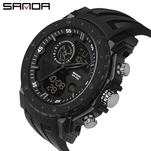Reloj de Pulsera Digital de Cuarzo para Hombre SANDA 6012, Reloj Deportivo con Doble Pantalla, Fecha, Semana, Resistente al Agua, Reloj Electrónico - Product Image 5