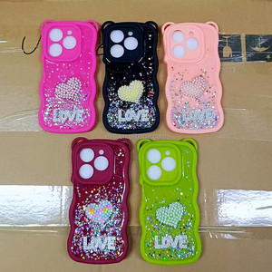 Cô Gái <span class=keywords><strong>Bling</strong></span> Long Lanh Tai Mô Hình Sóng Trường Hợp Điện Thoại Cho Infinix Hot 50 4G Tia lửa Đi 2025 Tia lửa 30 C TPU Keo Điện Thoại Bìa Với Perla - Product Image 1