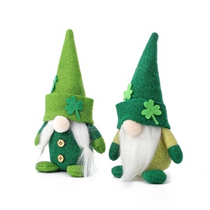 Nuova bambola di peluche Rudolph ecologica Irish Trick Festival cappello verde senza volto vecchio uomo verde decorazione per le vacanze giocattoli da masticare per animali domestici - Product Image 2