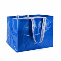 Sac fourre-tout en polypropylène tissé laminé extra large avec logo personnalisé pour supermarché, sac de courses écologique réutilisable, sac de déménagement