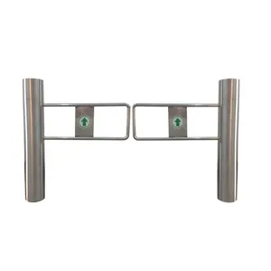 Supermarket pedestrian swing barrier gate / smart swing barrier gate/cylinder turnstile gate barriers one way gate speedgate