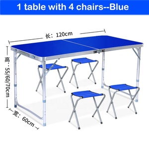 Yilu cắm trại gấp ghế và bảng thiết lập có thể gập lại trại ghế bảng thiết lập ngoài trời di động dã ngoại bảng với 4 phân - Product Image 2