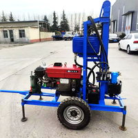 Foreuse hydraulique portable 22 CV pour puits d'eau, forage rapide de 180 m, conception compacte pour usage domestique