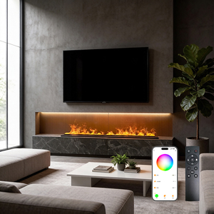 <span class=keywords><strong>Cheminée</strong></span> électrique à vapeur d'eau 3D avec flamme LED réaliste, <span class=keywords><strong>insert</strong></span> moderne avec télécommande, chauffage pour la décoration de la maison - Product Image 2