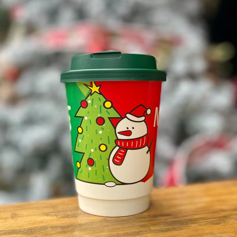 mixed-color  Christmas paper cup