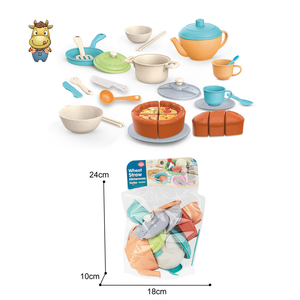 Ensemble de jeu de cuisine pour enfants en paille de blé, théière et ustensiles de cuisine, 20 pièces, jouet de simulation de cuisine - Product Image 5