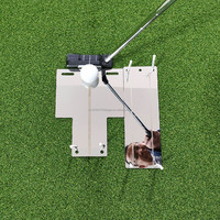 Set Cermin Golf SwingPerefect Golf Steel Golf Putting Mirror Bentuk-T & Cermin Bahu dengan Ukiran Laser, Alat Bantu Latihan Putting Dua Sisi