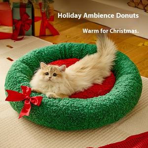 Warmes XL-Katzen nest des neuen Jahres Nettes, halb geschlossenes, atmungsaktives Weihnachts bett für Katzen und Hunde für <span class=keywords><strong>Amazon</strong></span>-Großhandel - Product Image 2