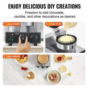 Máquina comercial para hacer gofres redondos de 1230W, máquina panadera de hierro antiadherente para producción de gofres - Product Image 6