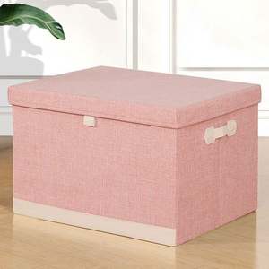 Washable Linen Fabric Clothing <b>Storage</b> <b>Bins</b> Collapsible <b>Storage</b> Cubes Organizer for Bedroom Closet Office - Product Image 6