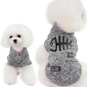 Großhandel Baumwolle Samt Warm Pet Sweater Hunde mäntel Kleidung für den Winter