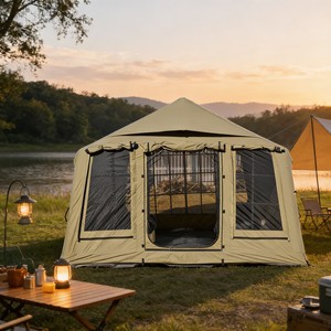 Tente gonflable familiale facile à installer, tente extérieure en PVC Oxford, résistante au vent et à l'eau pour le camping familial au Moyen-Orient - Product Image 3