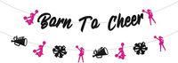 Born to Cheer Banner-Set Cheerleading-Party-Dekorationen Cheer-Themen-Party-Dekoration Hot Pink Schwarz Glitzerpapier