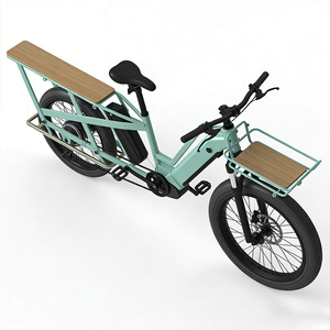 Vélo cargo électrique pliable sans balais, cadre en alliage d'aluminium, pneus larges, freins à disque hydrauliques, moteur central 500W, batterie au lithium - Product Image 2