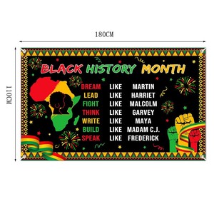 Drapeau du patrimoine afro-américain pour le Mois de l'histoire des Noirs, décorations et fournitures afro-africaines, bannière, panneau d'émancipation, toile de fond 110x180cm - Product Image 5