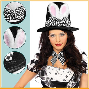 Oreilles de lapin de pâques chapeau haut magicien fête de pâques décoration ensemble oreilles de lapin chapeau carnaval noeud papillon - Product Image 5
