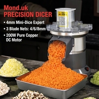 Mond.uk Commerciële Elektrische Groentehakker 3-in-1 Voedselverwerker 9cm Grote Invoeropening 200W Koperen DC Motor RVS Machine