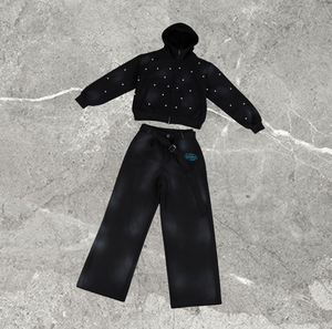 Ensemble de sweat-shirt en molleton de coton respirant d'hiver avec broderie personnalisée, streetwear, pull lourd surdimensionné, survêtement de luxe pour homme, uni - Product Image 5