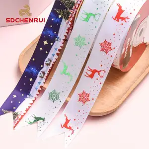 Factory Cinta Gold Foil Hologram Custom Printed Cartoon character grosgrain ribbon for cheer bows craft supplier Cinta