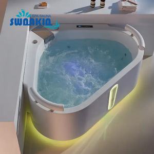 Nuovo design 2 persone angolo <span class=keywords><strong>bagno</strong></span> LED cangiante colore acrilico <span class=keywords><strong>vasca</strong></span> <span class=keywords><strong>da</strong></span> <span class=keywords><strong>bagno</strong></span> moderna - Product Image 5