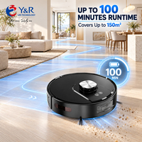 Robot aspirateur intelligent 3500Pa de puissance d'aspiration, navigation LDS, autonomie 91-120 min, balayage, lavage, collecte automatique de la poussière, filtre HEPA