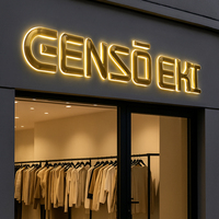 Letras Abombadas de Aluminio CNC Personalizadas, Letrero con Logotipo Retroiluminado en 3D, Letras de Canal Metálicas para Fachadas de Tiendas, Señalización Interior y Exterior