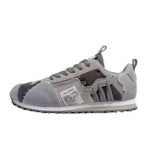 Men's Sporty Casual Lace-Up <b>Shoes</b>-Soft-Sole Sports Board Design Mesh <b>Upper</b> Breathable Waterproof Retro Lightweight Anti-Slip - Product Image 1