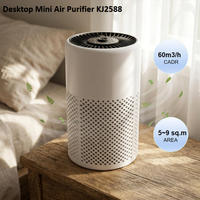 Penjernih Udara Portabel dengan Pengoperasian Senyap, Timer, Filter HEPA 3-in-1, dan Spons Pewangi untuk Kamar Tidur, Rumah, Kantor & Meja Kerja