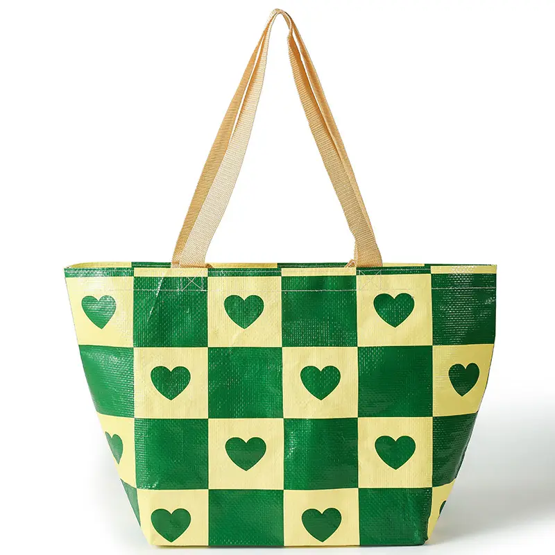 2024 Eco friendly moda pieghevole confezione di generi alimentari di lusso laminato pp tessuto shopping bag
