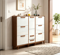 Meuble à chaussures moderne et compact à assembler facilement avec banc escamotable intégré pour entrée et couloir – Rangement en bois pour chaussures