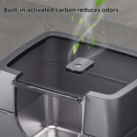 Bac à litière pour chat en acier inoxydable grande capacité, best-seller, anti-odeur, anti-éclaboussures, facile à nettoyer et avec fonctionnalités détachables
