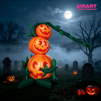 Tour géante gonflable en forme de citrouille empilée avec des lianes épineuses, modèle gonflable pour la décoration d'événements extérieurs, de jardins et de parcs à thème d'Halloween