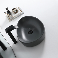 Lavabo en céramique compact de haute qualité, gris mat, pour petite salle de bain