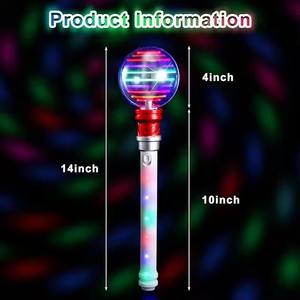 Geburtstag Glow Party 14 Zoll LED Leuchten Magic Ball Spielzeug Zauberstab Blinkender Zauberstab Spielzeug Leuchten Princess <span class=keywords><strong>Wand</strong></span> Rotierende sensorische Spielzeug Geschenke - Product Image 6