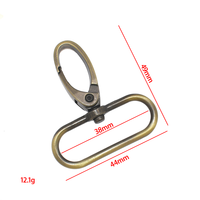 Mousqueton à déclenchement en bronze brossé avec queue ovale pour lanière, accessoires de sac en métal, plusieurs tailles, vente en gros