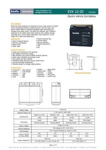 <span class=keywords><strong>แบตเตอรี่</strong></span>ตะกั่วกรด Bosfa <span class=keywords><strong>12V</strong></span> <span class=keywords><strong>20Ah</strong></span> รุ่น EVX12-20 สำหรับจักรยานไฟฟ้า/สกู๊ตเตอร์ ระบบเตือนภัย ไฟส่องสว่าง ของเล่น เครื่องมือไฟฟ้า-ISO9001 CE - Product Image 4