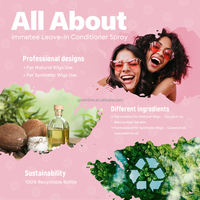 Balsamo Leave-in Immetee 250ml per Parrucche Naturali e Sintetiche, Spray per Extension con Olio di Cocco e Burro di Karité 8.4oz OEM