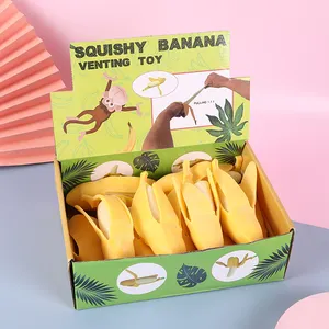 Creative Simulation TPR Banana Funny Squeeze Anti-stress Buster Squishy Stretch Toy
