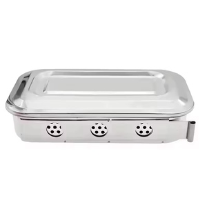 Gran oferta, bandeja de instrumentos de acero inoxidable, caja de esterilización, esterilizador Dental cuadrado, placa contenedora con agujero - Product Image 3