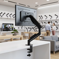 Meilleure Vente Support de Moniteur à Fixation sur Bureau 17-32 Pouces, Charge 2-9kg, Bras de Moniteur Robuste à Ressort à Gaz Entièrement Réglable